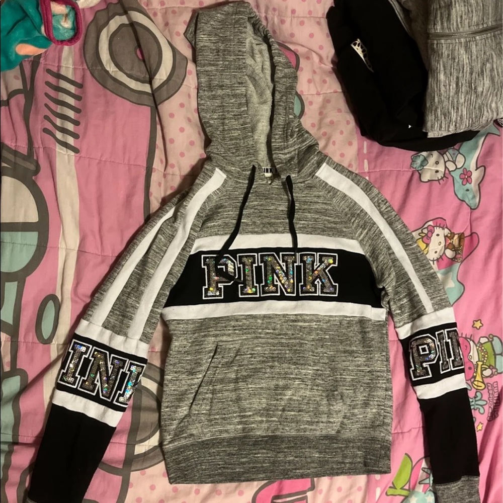 SOLD VS Pink sequins hoodie